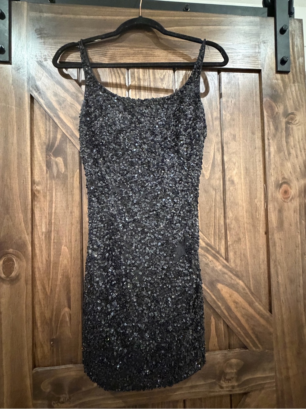 AMARRA Black Sequin Slip Dress - Elegant Women's Evening Dress